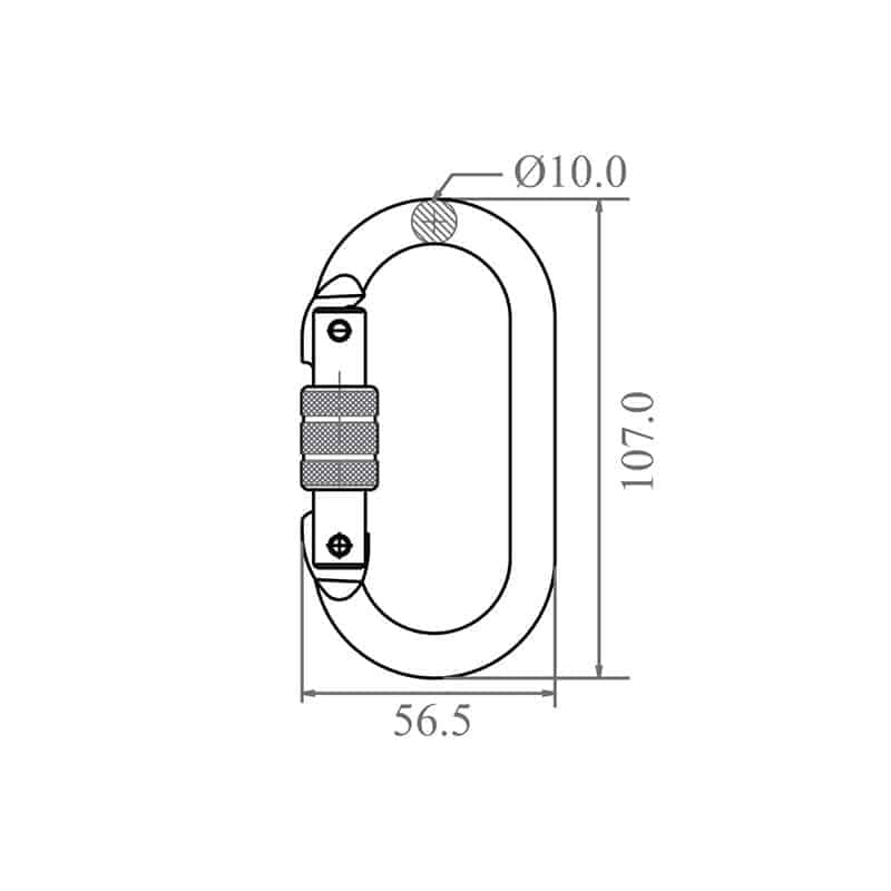 Mousqueton ovale acier à vis KRATOS SAFETY